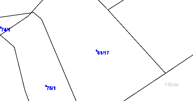 Parcela st. 61/17 v KÚ Odranec, Katastrální mapa