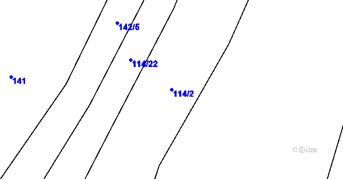 Parcela st. 114/2 v KÚ Odranec, Katastrální mapa