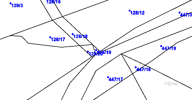 Parcela st. 128/19 v KÚ Roženecké Paseky, Katastrální mapa