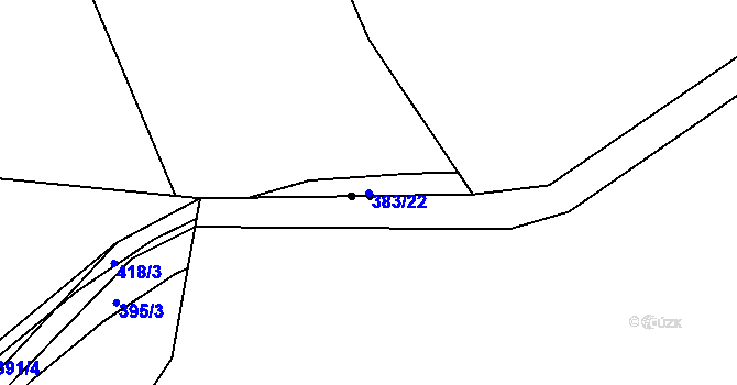 Parcela st. 383/22 v KÚ Roženecké Paseky, Katastrální mapa