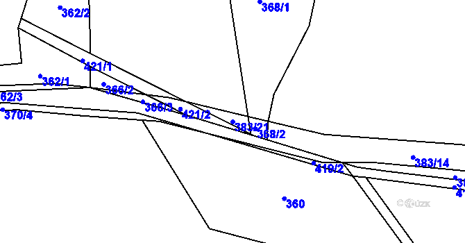 Parcela st. 383/21 v KÚ Roženecké Paseky, Katastrální mapa