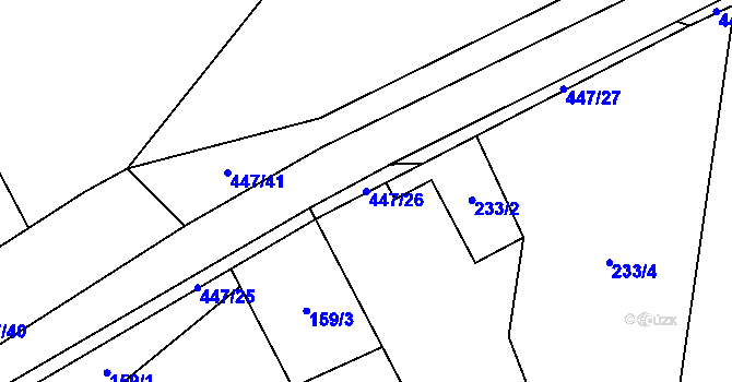Parcela st. 447/26 v KÚ Roženecké Paseky, Katastrální mapa