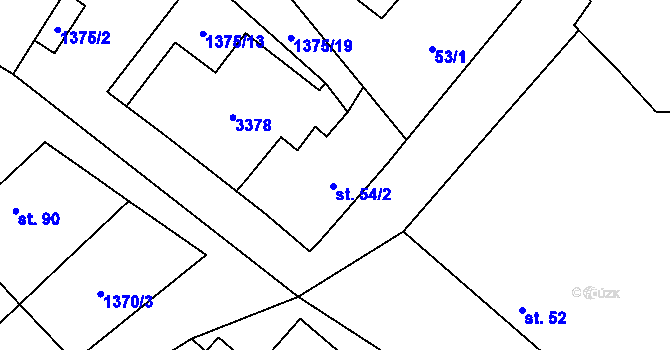 Parcela st. 54/2 v KÚ Vedrovice, Katastrální mapa