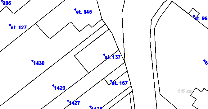 Parcela st. 137 v KÚ Vedrovice, Katastrální mapa