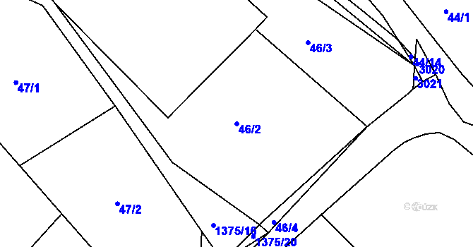 Parcela st. 46/2 v KÚ Vedrovice, Katastrální mapa