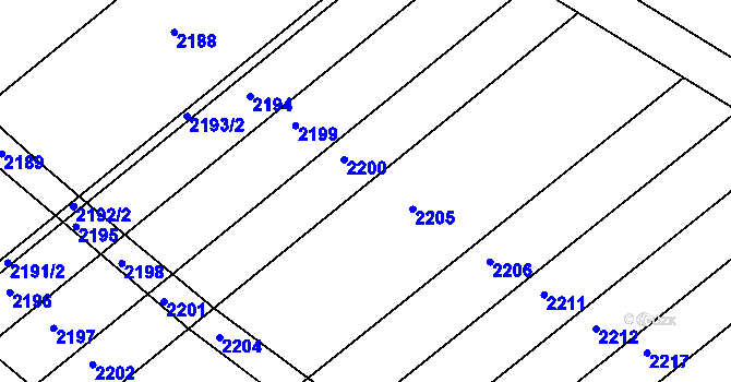 Parcela st. 133/2 v KÚ Vedrovice, Katastrální mapa