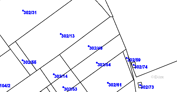 Parcela st. 302/49 v KÚ Vedrovice, Katastrální mapa