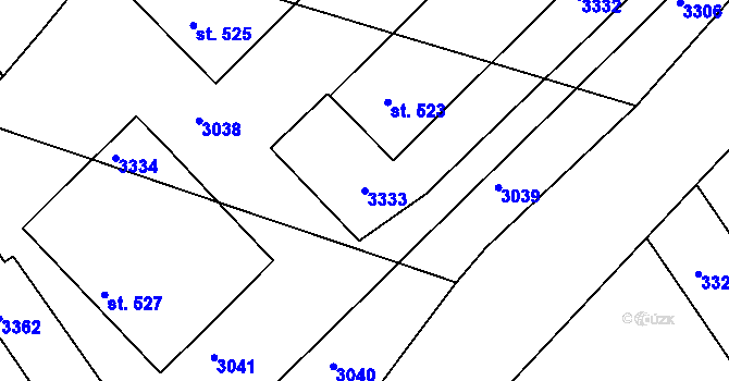 Parcela st. 3333 v KÚ Vedrovice, Katastrální mapa