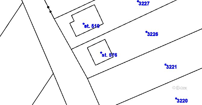 Parcela st. 576 v KÚ Vedrovice, Katastrální mapa