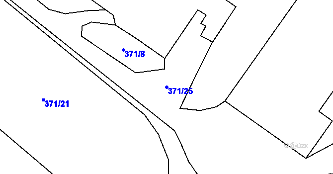 Parcela st. 371/25 v KÚ Věchnov, Katastrální mapa