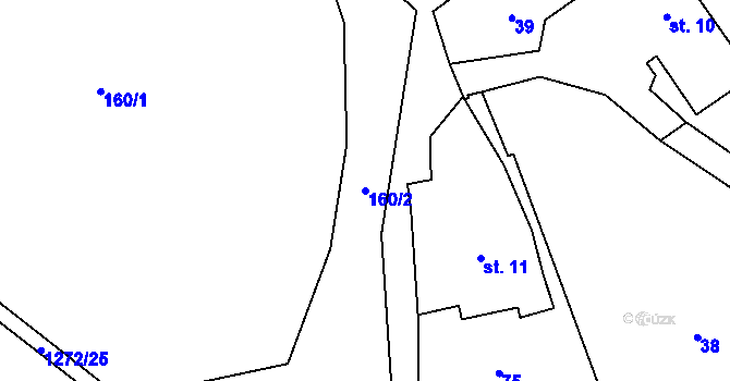 Parcela st. 160/2 v KÚ Věchnov, Katastrální mapa