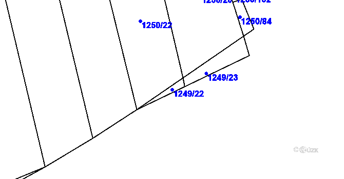 Parcela st. 1249/22 v KÚ Vejprnice, Katastrální mapa
