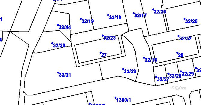 Parcela st. 27 v KÚ Vejprnice, Katastrální mapa