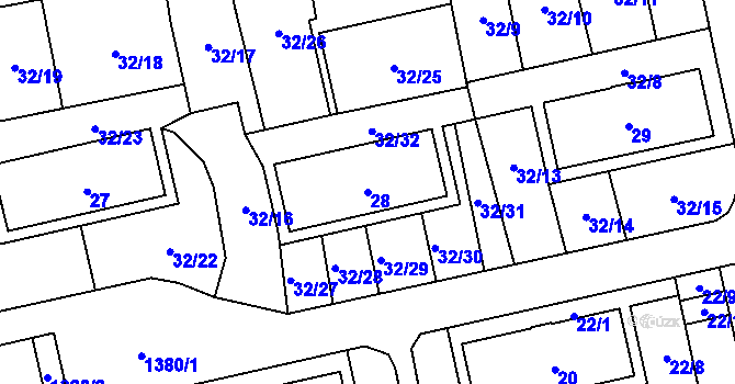 Parcela st. 28 v KÚ Vejprnice, Katastrální mapa