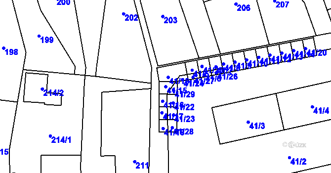 Parcela st. 41/15 v KÚ Vejprnice, Katastrální mapa