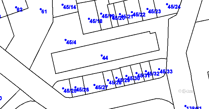 Parcela st. 43 v KÚ Vejprnice, Katastrální mapa
