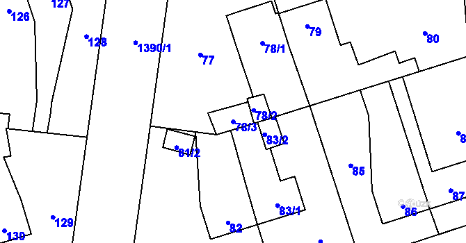 Parcela st. 78/3 v KÚ Vejprnice, Katastrální mapa
