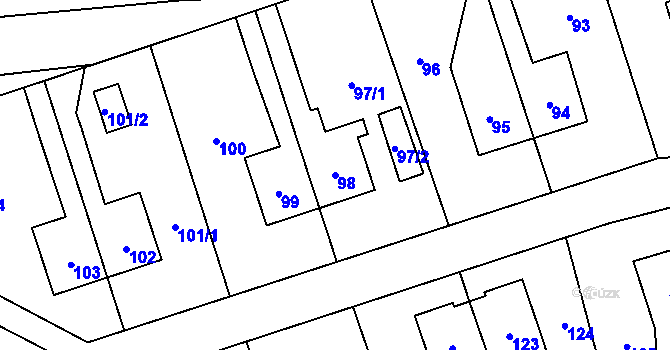 Parcela st. 98 v KÚ Vejprnice, Katastrální mapa