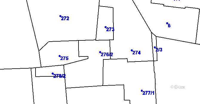 Parcela st. 276/2 v KÚ Vejprnice, Katastrální mapa