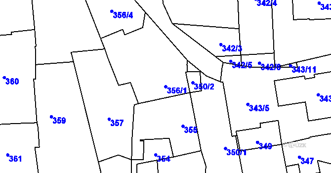 Parcela st. 356/1 v KÚ Vejprnice, Katastrální mapa