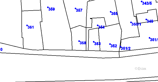 Parcela st. 358 v KÚ Vejprnice, Katastrální mapa