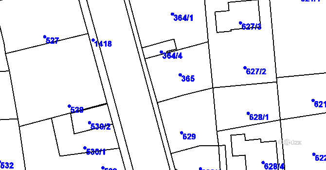 Parcela st. 365 v KÚ Vejprnice, Katastrální mapa