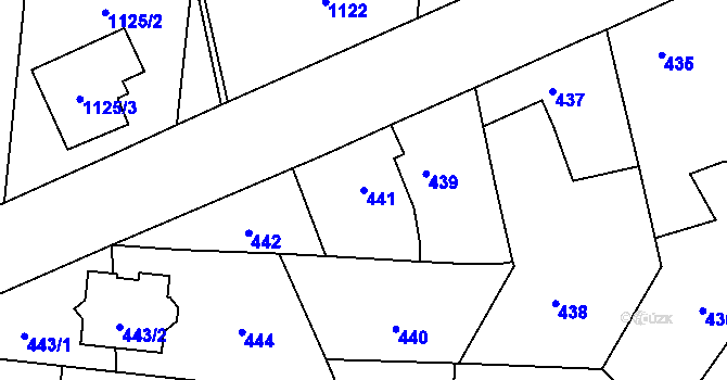 Parcela st. 441 v KÚ Vejprnice, Katastrální mapa
