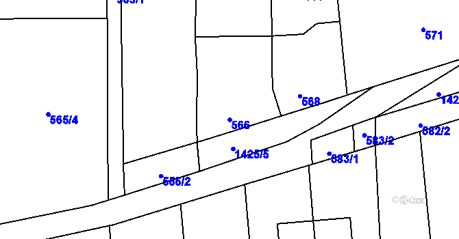 Parcela st. 566 v KÚ Vejprnice, Katastrální mapa