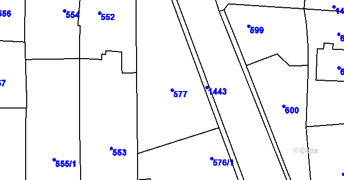 Parcela st. 577 v KÚ Vejprnice, Katastrální mapa