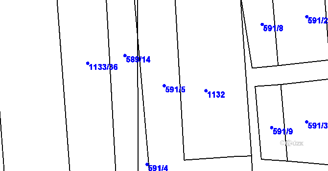 Parcela st. 591/5 v KÚ Vejprnice, Katastrální mapa