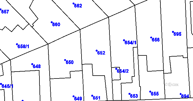 Parcela st. 652 v KÚ Vejprnice, Katastrální mapa