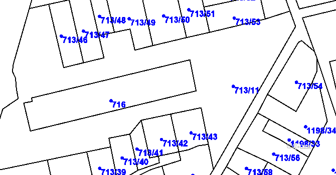 Parcela st. 714 v KÚ Vejprnice, Katastrální mapa