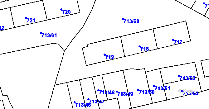 Parcela st. 719 v KÚ Vejprnice, Katastrální mapa