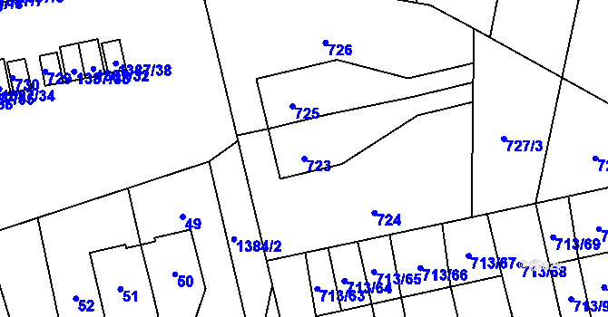 Parcela st. 723 v KÚ Vejprnice, Katastrální mapa