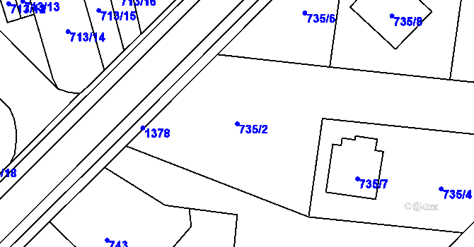 Parcela st. 735/2 v KÚ Vejprnice, Katastrální mapa