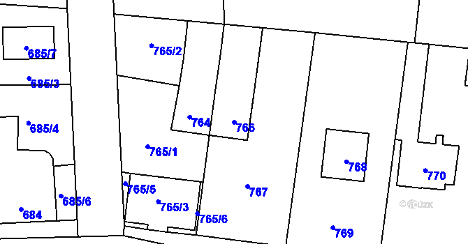 Parcela st. 766 v KÚ Vejprnice, Katastrální mapa