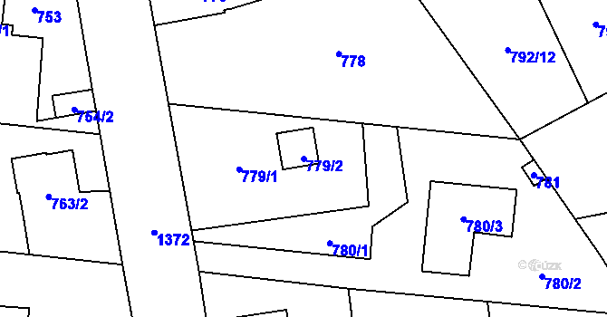 Parcela st. 779/2 v KÚ Vejprnice, Katastrální mapa