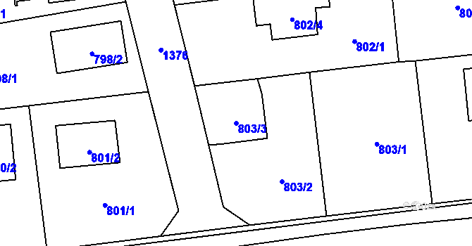 Parcela st. 803/3 v KÚ Vejprnice, Katastrální mapa