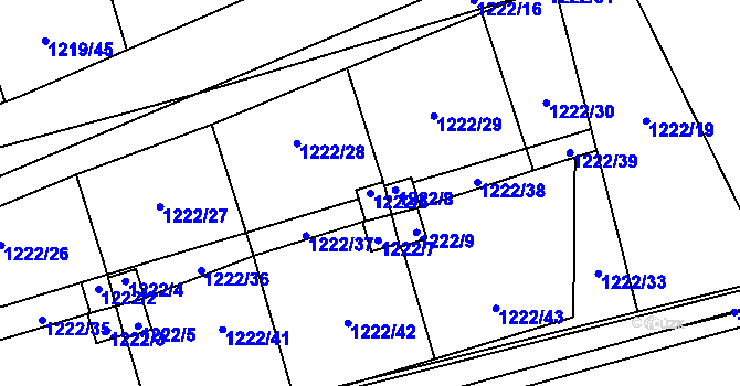 Parcela st. 1222/6 v KÚ Vejprnice, Katastrální mapa