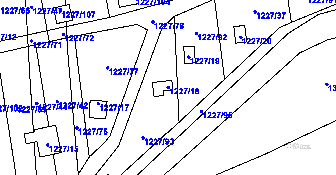 Parcela st. 1227/18 v KÚ Vejprnice, Katastrální mapa