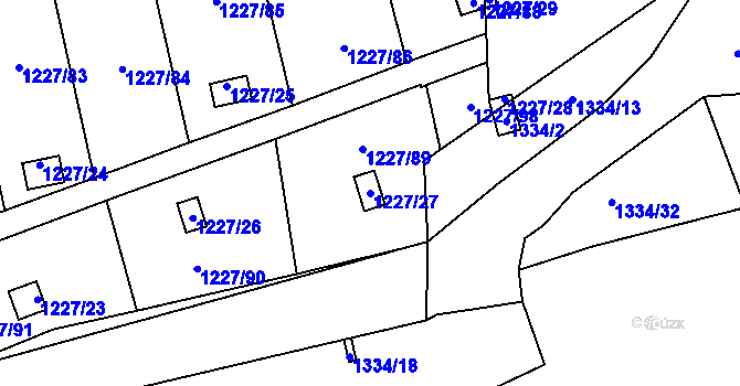 Parcela st. 1227/27 v KÚ Vejprnice, Katastrální mapa