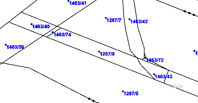 Parcela st. 1267/8 v KÚ Vejprnice, Katastrální mapa