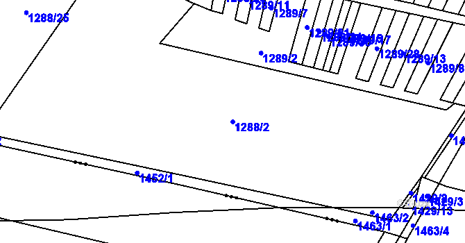 Parcela st. 1288/2 v KÚ Vejprnice, Katastrální mapa