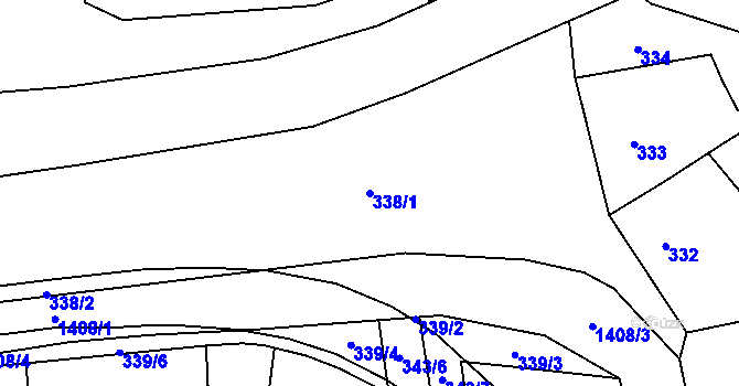 Parcela st. 338/1 v KÚ Vejprnice, Katastrální mapa