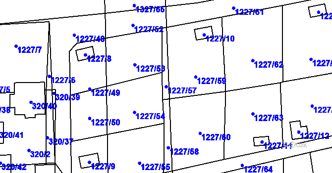Parcela st. 1227/57 v KÚ Vejprnice, Katastrální mapa
