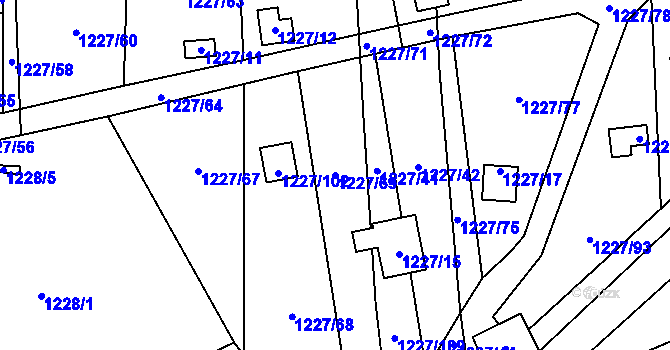 Parcela st. 1227/69 v KÚ Vejprnice, Katastrální mapa