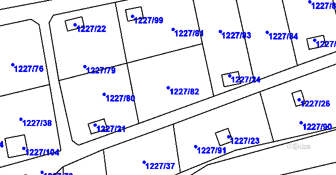 Parcela st. 1227/82 v KÚ Vejprnice, Katastrální mapa