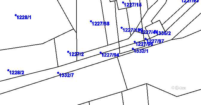 Parcela st. 1227/94 v KÚ Vejprnice, Katastrální mapa