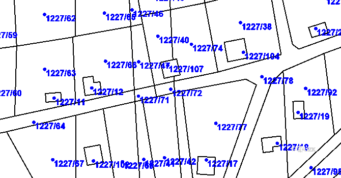 Parcela st. 1227/72 v KÚ Vejprnice, Katastrální mapa
