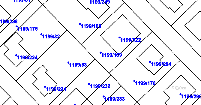 Parcela st. 1199/169 v KÚ Vejprnice, Katastrální mapa